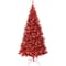 7ft. Pre-Lit Red Artificial Tinsel Christmas Tree, Clear Lights